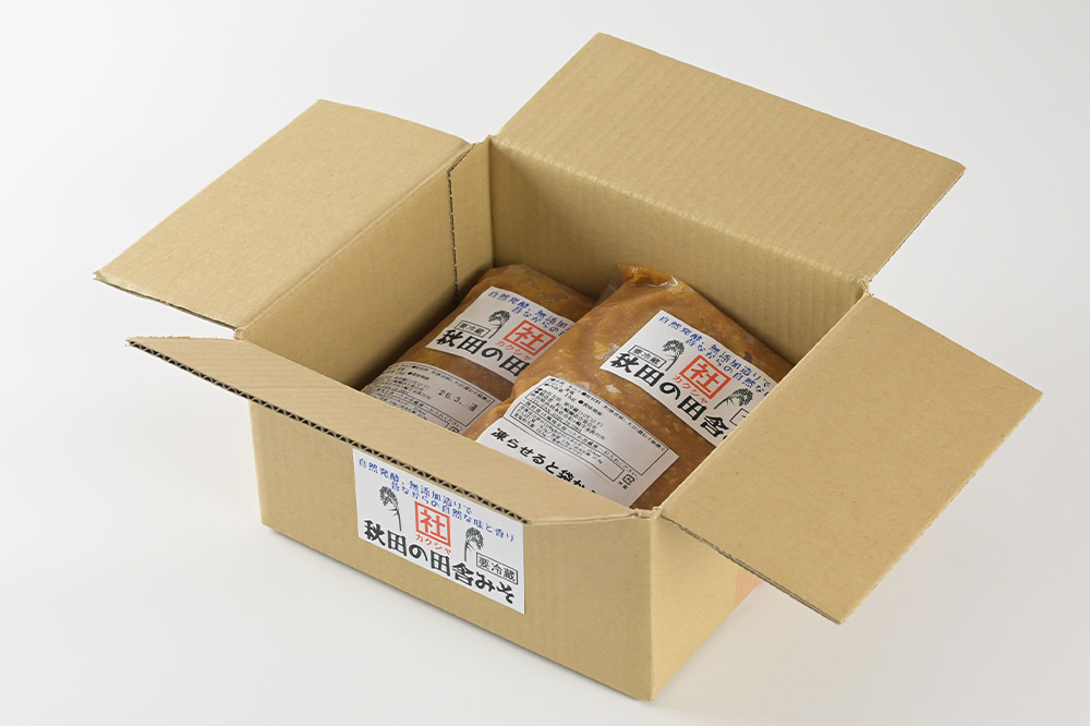 無添加 秋田の田舎みそ 2kg（1kg×2袋）味噌 自然熟成 秋田みそ 