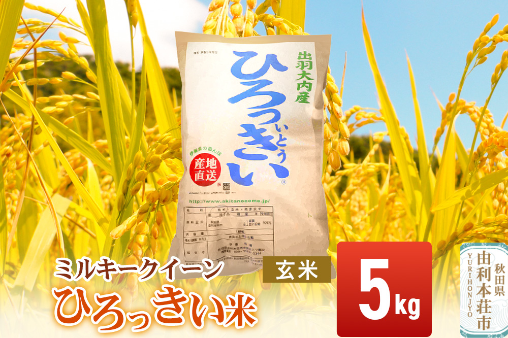 【玄米】 秋田県産 ミルキークイーン 5kg 令和7年産 ひろっきい米