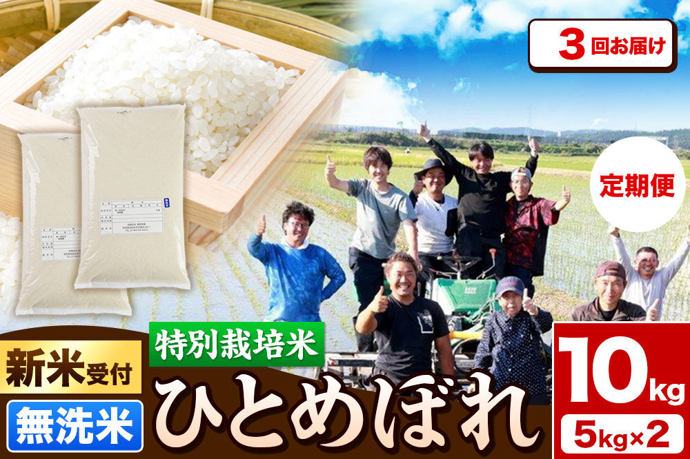 《新米予約》《定期便3ヶ月》令和8年産【無洗米】特別栽培米 ひとめぼれ 10kg（5kg×2袋）秋田県産 [ひとめぼれ 米 お米 白米 精米 無洗米 特別栽培米 ブランド米 食卓 秋田県産 秋田県 由利本荘市]