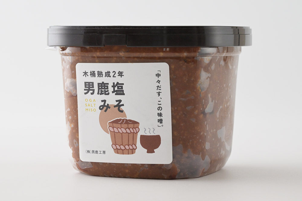 味噌 男鹿なまはげの塩使用 木桶熟成2年男鹿塩みそ 2kg（1kg×2個） [味噌 みそ ミソ 塩みそ 調味料 無添加 発酵 食品 国産 味噌汁 秋田]