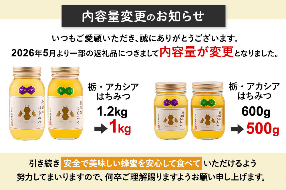 【令和8年度産】【定期便隔月・5回】小松養蜂場 はちみつ 秋田県産100％ アカシアはちみつ 1kg 空ピッチャー付 [はちみつ ハチミツ 蜂蜜 国産 秋田県産100％ 自家採蜜100％]