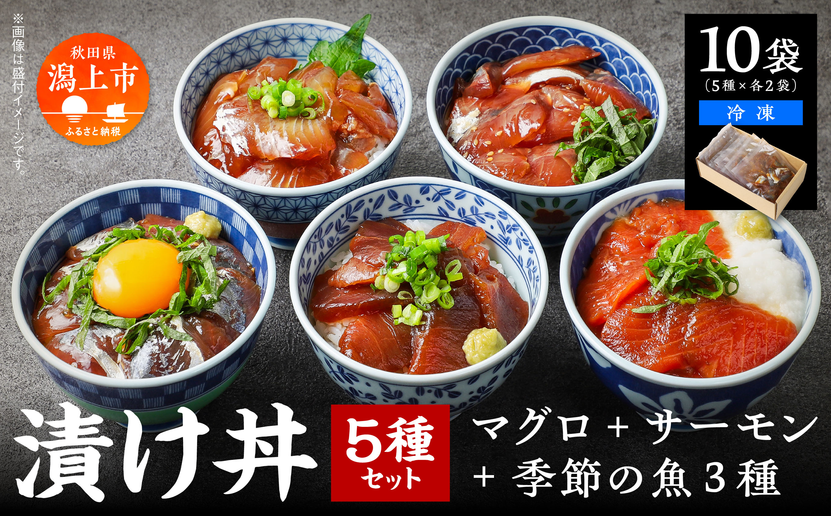 海鮮漬け丼セット 5種×2袋 60g×10袋 計600g 食べ比べ 訳アリ 訳あり 簡易包装 冷凍 海鮮丼 海鮮 マグロ サーモン タイ アジ イナダ 季節 魚 漬け 丼 魚介 簡単調理 お手軽 小分け パック 個包装