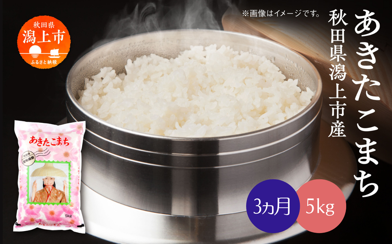 《 3ヶ月定期便 》 あきたこまち 5kg × 3ヶ月 令和6年産 精米 5kg × 1 袋 3回 3ヵ月 秋田県産 米 白米 定期 毎月 お米 コメ ごはん ご飯 ライス 小分け 旬 新鮮 グルメ おいしい もちもち おすすめ ふるさと 潟上市 秋田