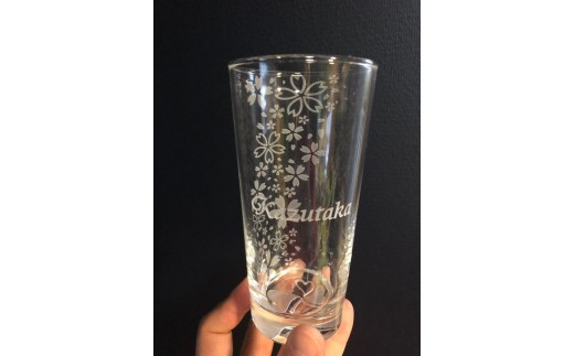 硝子彫刻 オリジナルタンブラー 1個 名入れ デザイン プレゼント 父の日 母の日 実用的 還暦 還暦祝い 内祝い 出産 出産祝い 結婚祝い グラス ビール 贈答 贈答品 手作業 工芸品 潟上市 人気 おすすめ【九炉磨蔵】