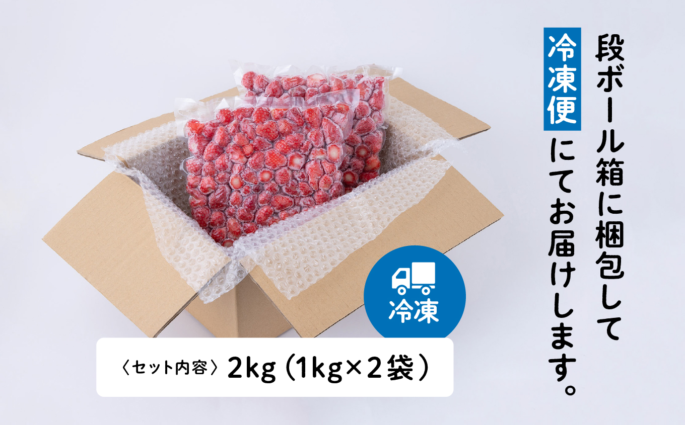 《 訳あり 》 冷凍いちご 大容量 規格外 不揃い 完熟 国産 採れたて 2kg 2袋 真空 個包装 バラ冷凍 ヘタなし 葉なし 冷凍 選べる いちご 苺 人気