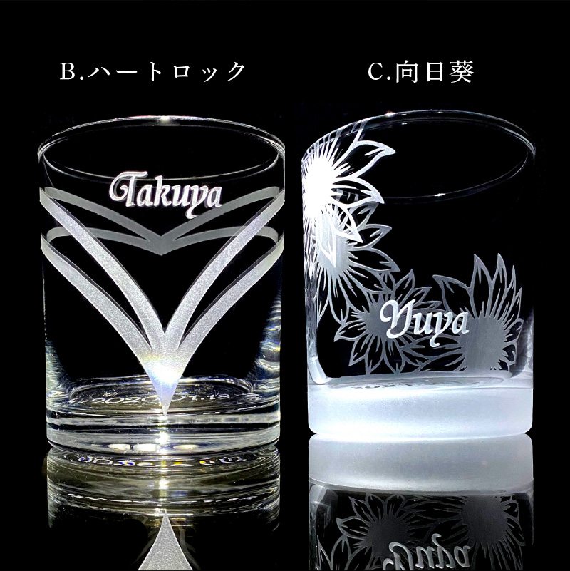 硝子彫刻 オリジナルロックグラス 1個 名入れ デザイン プレゼント 父の日 母の日 実用的 還暦 還暦祝い 内祝い 出産 出産祝い 結婚祝い グラス ビール 贈答 贈答品 手作業 工芸品 潟上市 人気 おすすめ【九炉磨蔵】