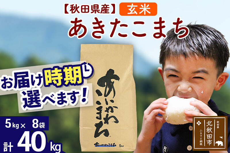 ※令和7年産※秋田県産 あきたこまち 40kg【玄米】(5kg小分け袋) 【1回のみお届け】2025年産 お届け時期選べる お米 藤岡農産 [藤岡農産 秋田 お米 あきたこまち 米どころ 東北 北秋田市]