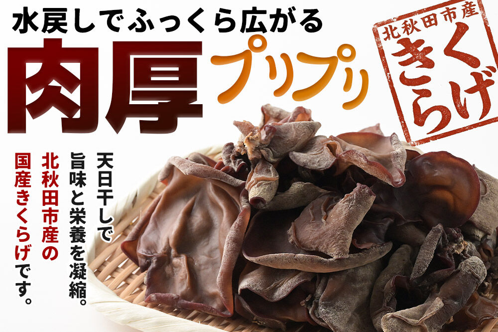国産 乾燥きくらげ 150g 天日干し 秋田県北秋田市産 [きくらげ 木耳 キクラゲ 乾燥 手のひらサイズ 秋田県 北秋田市]
