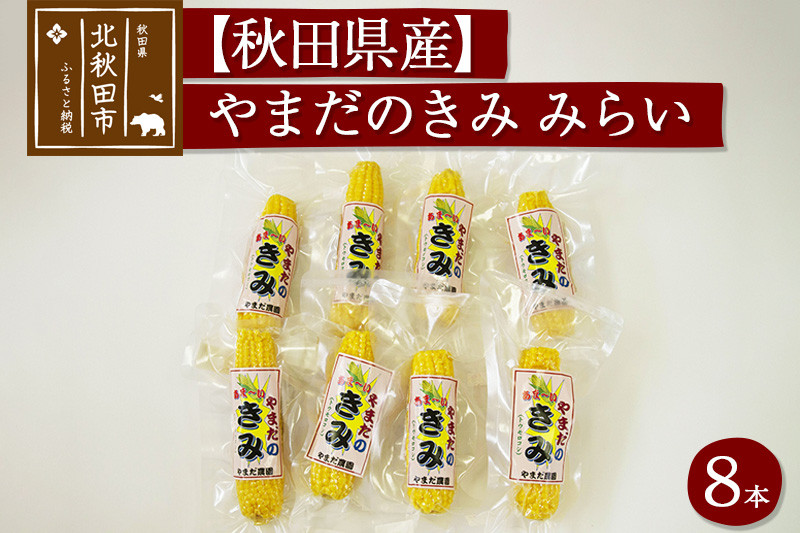 とうもろこし（レトルト真空パック）「やまだのきみ」 みらい ８本セット（小さいサイズ）