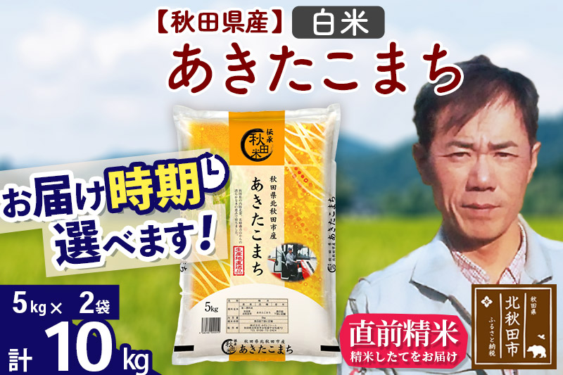 あきたこまち 10kg (5kg×2袋) (白米) 令和4年産【選べる配送時期】|JAL