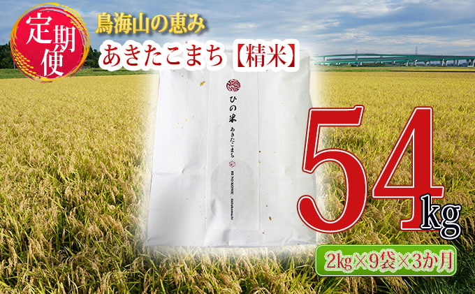 《定期便》18kg×3ヶ月 秋田県産 あきたこまち 精米 2kg×9袋 神宿る里の米「ひの米」（お米 小分け）