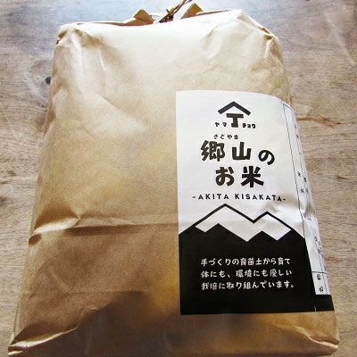 【新米予約】農薬不使用のあきたこまち（精米）「郷山のお米」4kg（2kg×2袋）