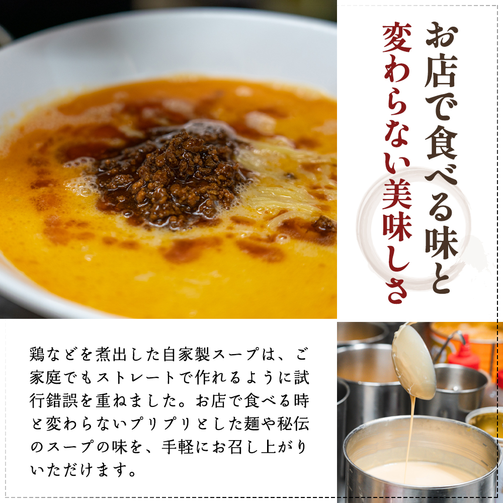 《定期便》2人前×9ヶ月 地域で大人気なお店の New担々麺（小分け 白湯ベース ラーメン 生麺）