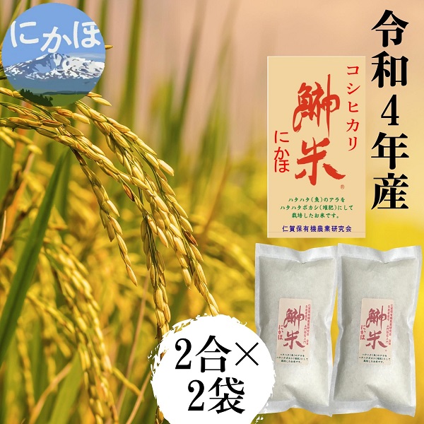 令和4年 特別栽培米 鰰米 コシヒカリ 2合（300g×2袋 小分け 精米）