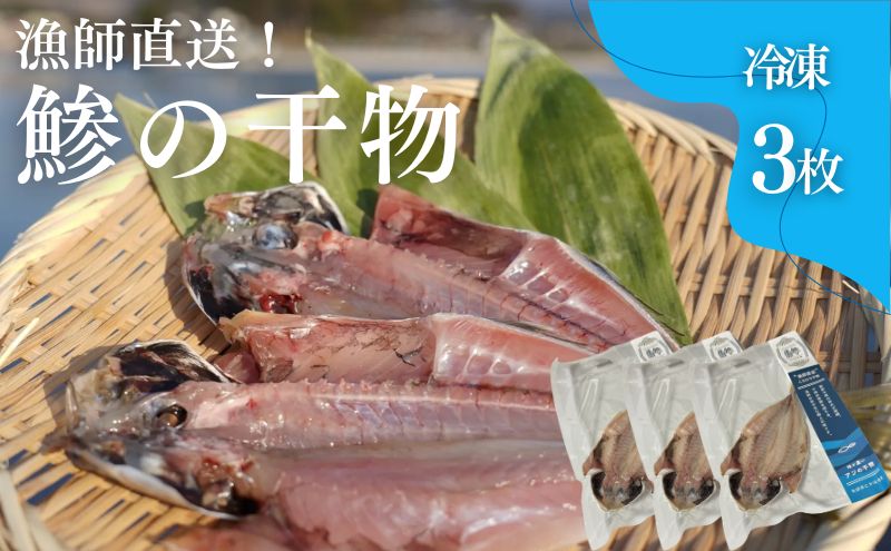 干物 鯵の干物 3枚 漁師直送 冷凍 ワンフローズン あじ 簡単調理