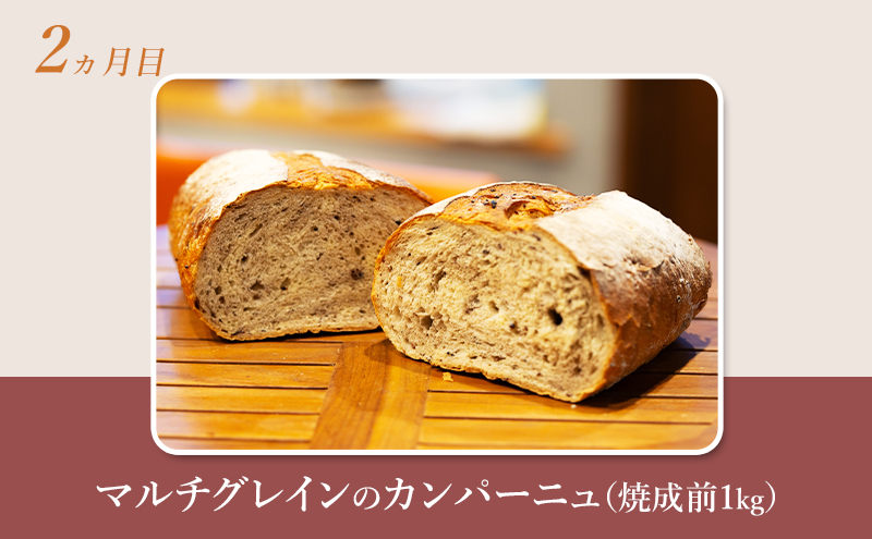 【 定期便 3ヵ月 】本場欧州のハード系パン 3種類 80%ライ麦パンと特製カンパーニュ  パン ライ麦パン カンパーニュ ハード系パン 冷凍