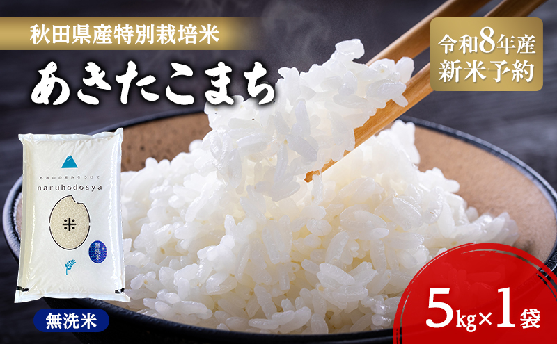 【令和8年産 新米予約】【無洗米】秋田県産特別栽培米あきたこまち5kg×1袋 新米 お米 おこめ 精米 小分け 特別栽培米