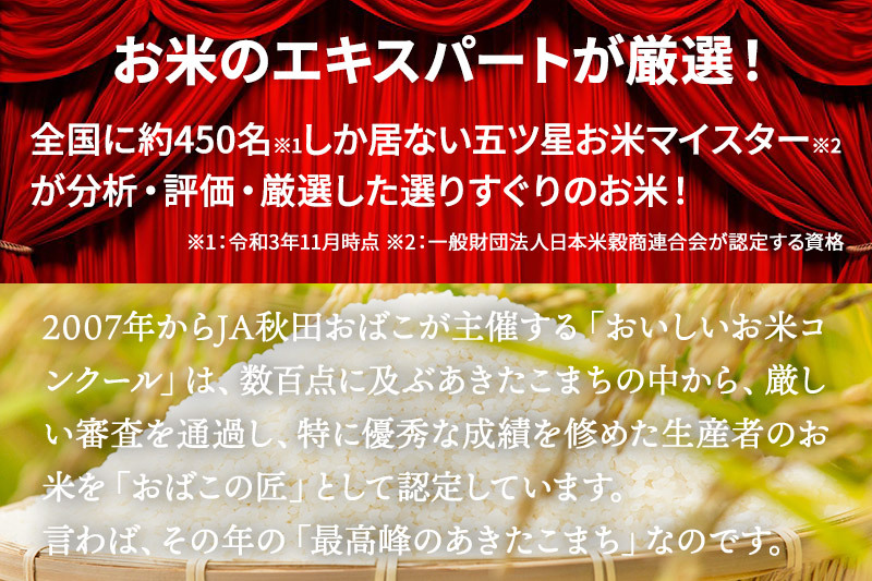 【白米】令和6年産 新米予約 仙北市産 おばこの匠 20kg（2kg×10袋）秋田県産あきたこまち 秋田こまち お米