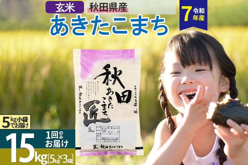 【玄米】＜令和7年産＞ 秋田県産 あきたこまち 15kg (5kg×3袋) 15キロ 匠 お米