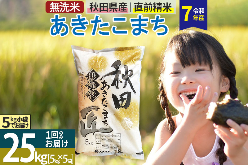 【無洗米】＜令和7年産＞秋田県産 あきたこまち 匠 25kg (5kg×5袋) 25キロ お米