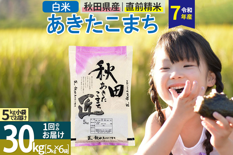 【白米】＜令和7年産＞ 秋田県産 あきたこまち 30kg (5kg×6袋) 30キロ お米 匠 [サンファーム西木]