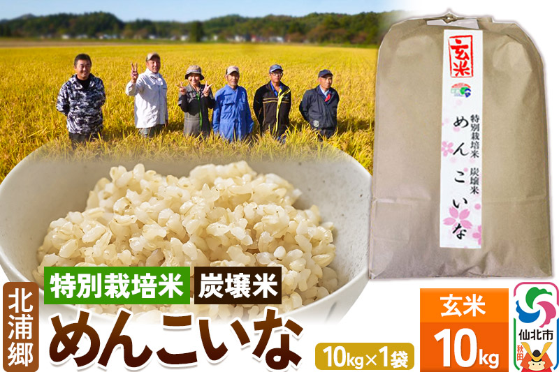 【特別栽培米 炭壌米 めんこいな】令和5年産 玄米 10kg