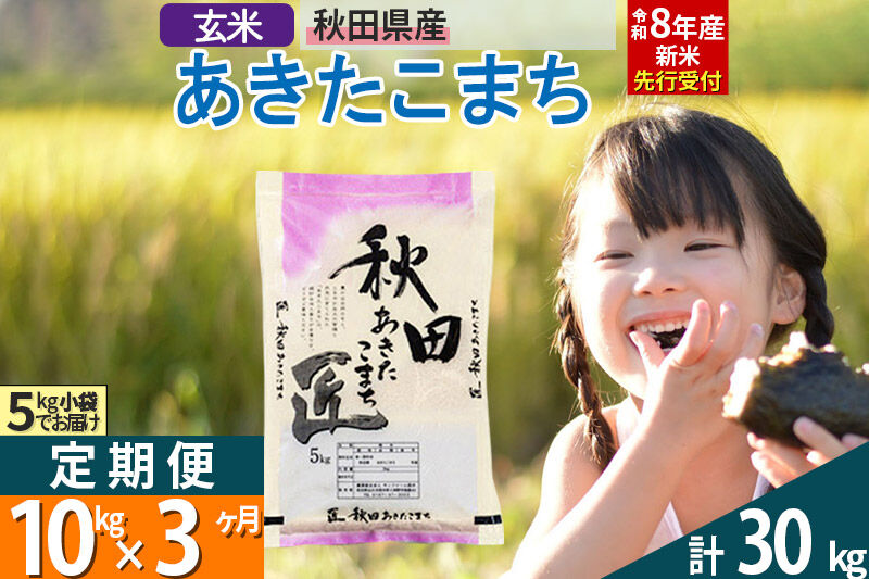 【玄米】＜令和8年産 新米予約＞ 《定期便3ヶ月》秋田県産 あきたこまち 10kg (5kg×2袋)×3回 10キロ お米 匠  [サンファーム西木「米10kg 」米 10kg 米　10kg定期便 お米定期便 玄米 あきたこまち ごはん 米 お米]
