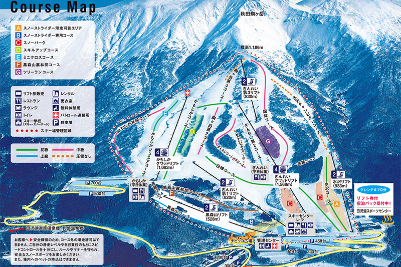 たざわ湖スキー場 1名様 リフト1日券（大人）チケット ゆうパケット配送