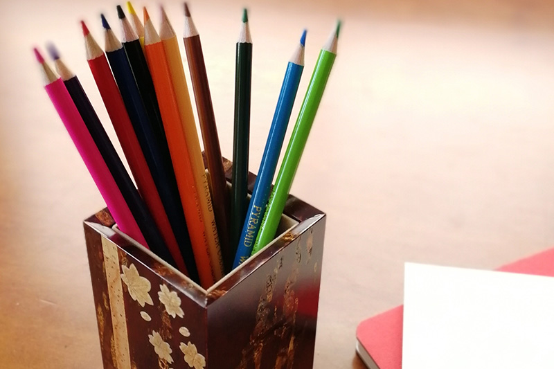 角館樺細工《冨岡商店》ペンスタンド 春秋 角館工芸協同組合