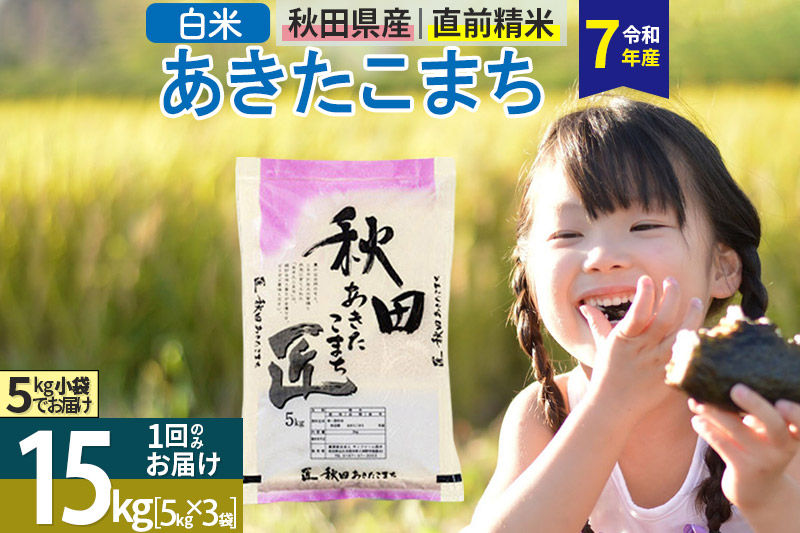 【白米】＜令和7年産＞ 秋田県産 あきたこまち 15kg (5kg×3袋) 15キロ お米 匠