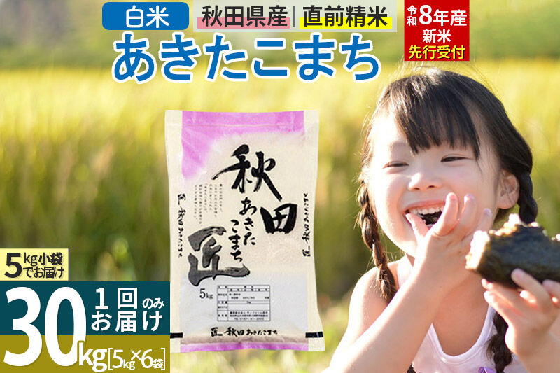 【白米】＜令和8年産 新米予約＞ 秋田県産 あきたこまち 30kg (5kg×6袋) 30キロ お米 匠 [サンファーム西木 白米 あきたこまち ごはん 米 お米 精米30kg]