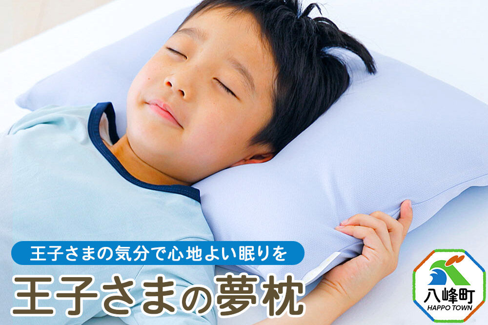 王子さまの夢枕  カバー付き ブルー まくら 枕 ピロー ビーズ 秋田県 八峰町 [成長期 メッシュ 柔らかい 柔らかめ]