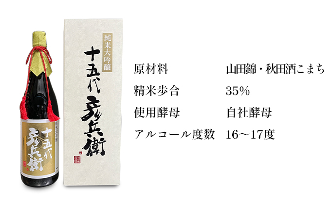 福禄寿酒造 十五代彦兵衛純米大吟醸1.8L×1本