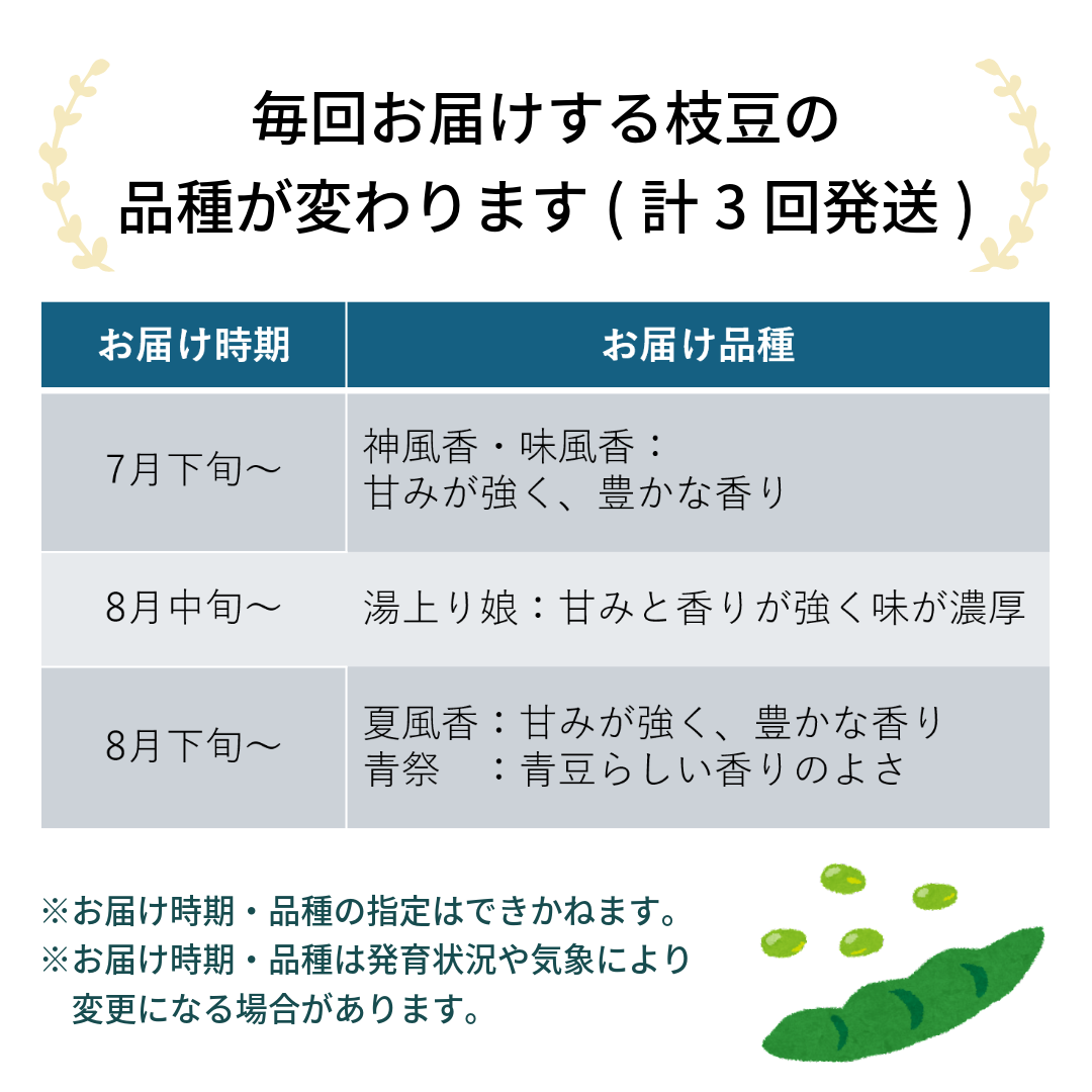 【先行受付】枝豆3kg（1kg×3回）秋田県井川町産　７月から順次発送