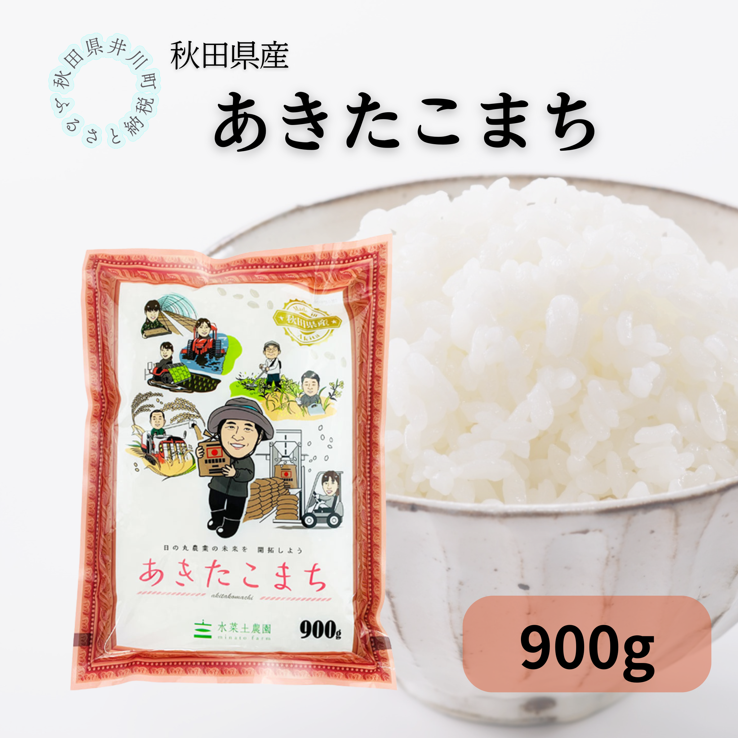 秋田県産あきたこまち　小袋900g