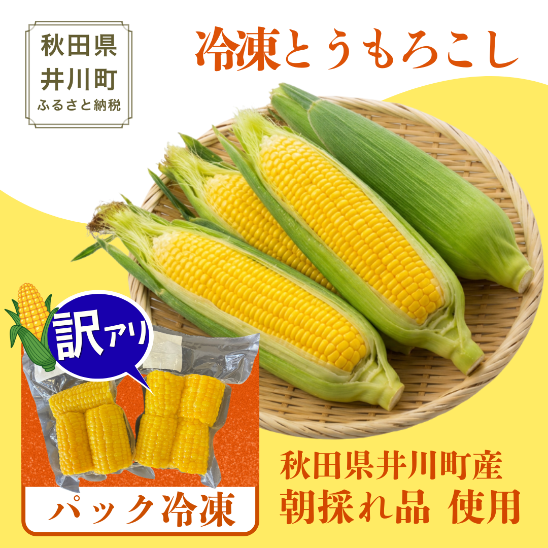 とうもろこし 冷凍 1.5kg  秋田県産 茹でとうもろこし トウモロコシ 訳あり