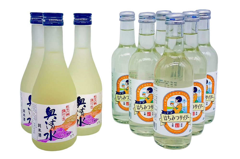 炭酸飲料 日本酒 はちみつサイダー6本と奥清水純米酒3本のセット