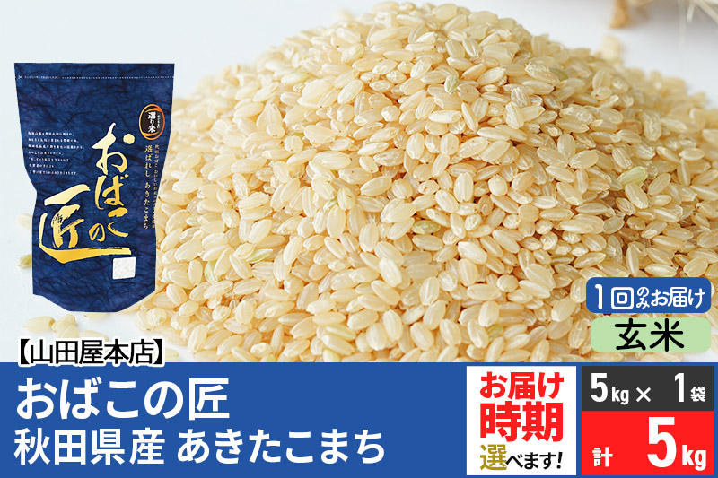 玄米】令和5年産 おばこの匠 秋田県産あきたこまち 5kg 秋田こまち お