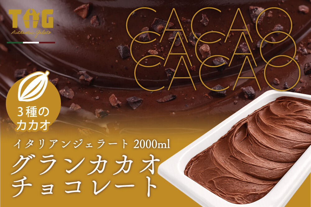 ジェラート ジェラテリア TiG（ティグ）イタリアンジェラート グランカカオチョコレート 2000ml (2L) 大容量 無着色 無香料 秋田 美郷町 [無着色 無香料 国産 秋田県産 カカオ 本格ジェラート]