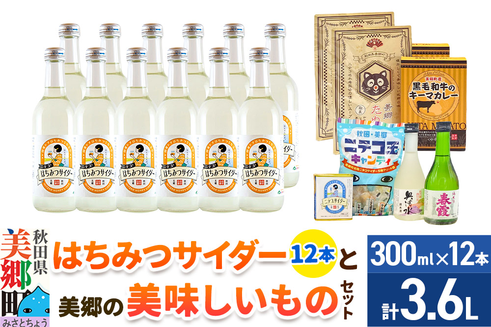 炭酸飲料 はちみつサイダー12本と美郷の美味しいものセット