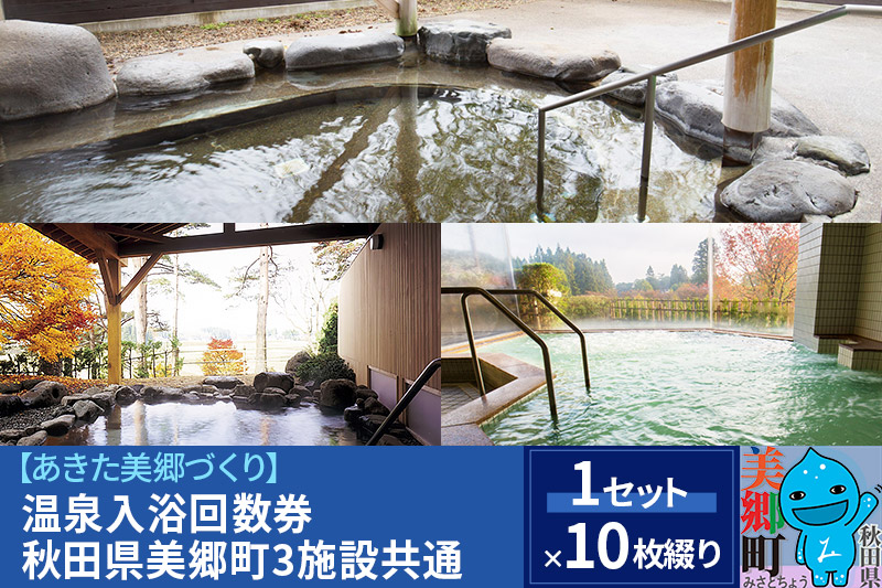 温泉入浴回数券（10枚綴り×1セット）秋田県美郷町3施設共通