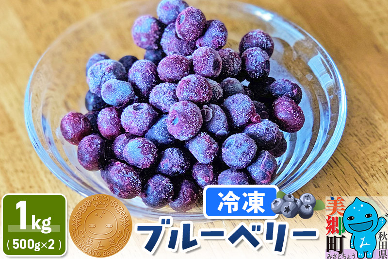 くろかわ農園 冷凍ブルーベリー 1kg（500g×2パック） 秋田県美郷町 [摘みたて ブルーベリー 新鮮 その他のフルーツの返礼品]