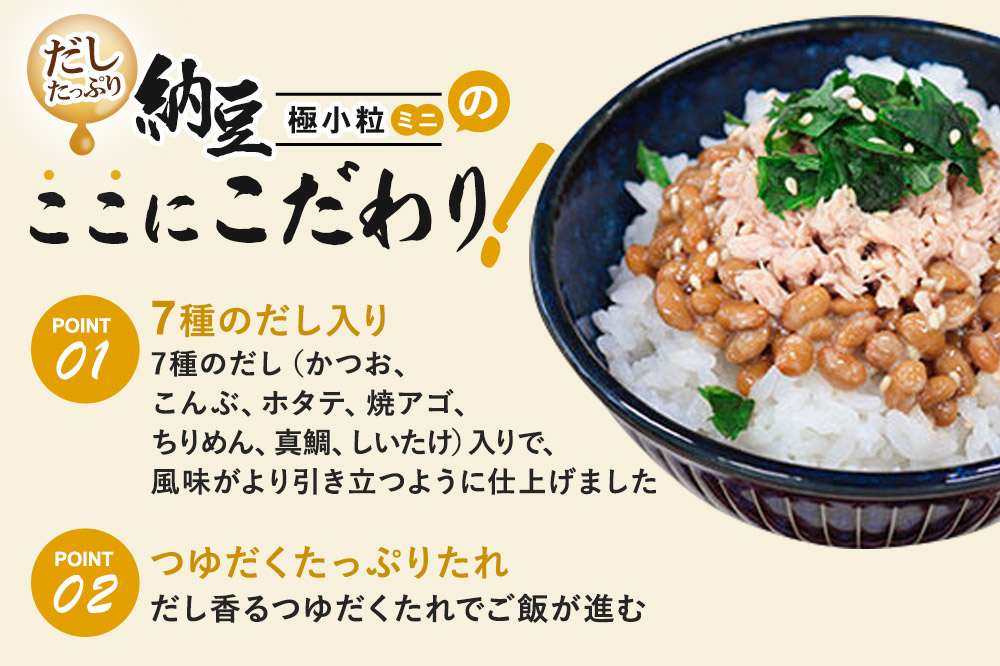 ヤマダフーズ だしたっぷり 納豆極小粒 ミニ 3パック×12個（計36個）