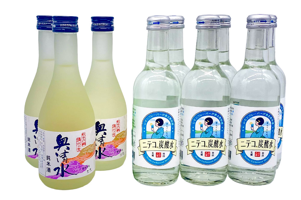 炭酸飲料 日本酒 ニテコ炭酸水6本と奥清水純米酒3本のセット