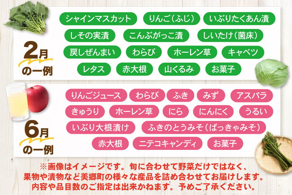 季節の産直詰め合わせ 野菜 山菜 果物 フルーツ お菓子 漬物 など