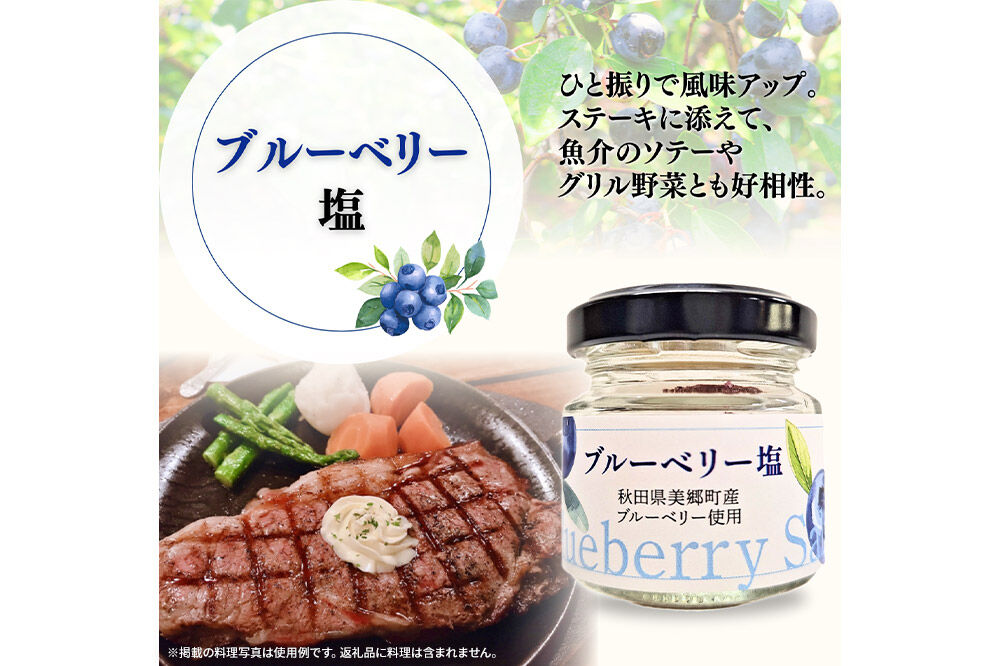 湧水の郷ブルーベリーセット 5点 （バルサミコ酢、ドレッシング、ジャム、ケチャップ、ブルーベリー塩） [秋田 美郷町 バルサミコ ビネガー ギフト ドレッシング 調味料 ジャム フルーツ 果実 果物]