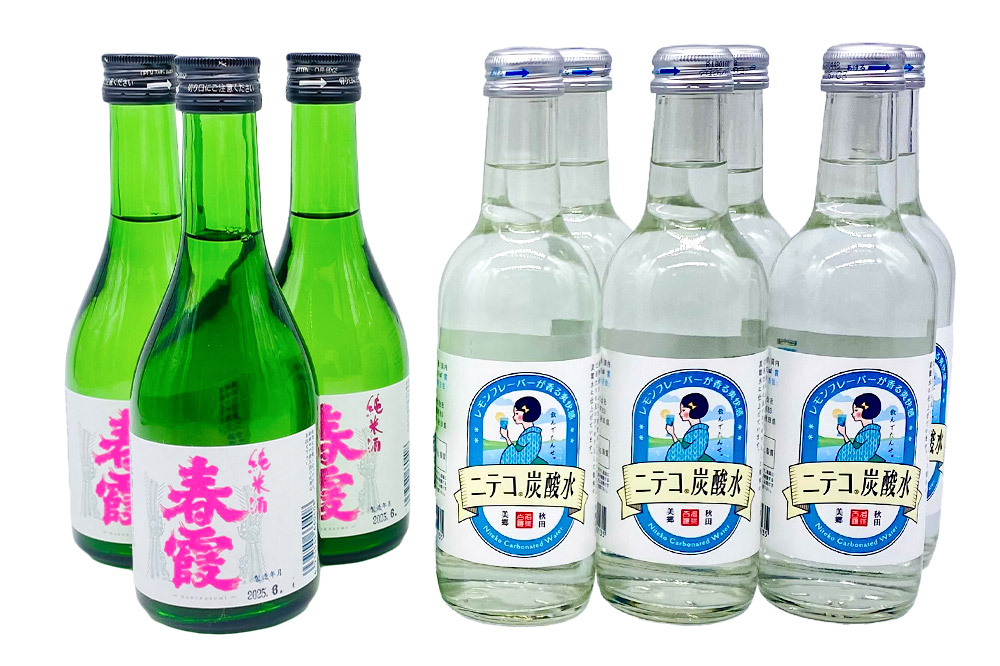 炭酸飲料 日本酒 ニテコ炭酸水6本と春霞純米酒3本のセット