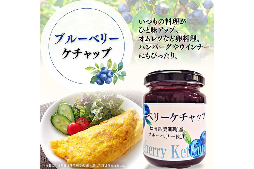 湧水の郷ブルーベリーセット 5点 （バルサミコ酢、ドレッシング、ジャム、ケチャップ、ブルーベリー塩） [秋田 美郷町 バルサミコ ビネガー ギフト ドレッシング 調味料 ジャム フルーツ 果実 果物]