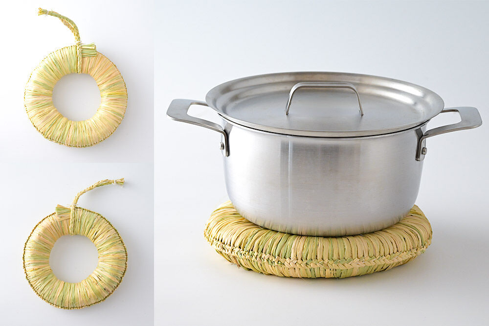わら細工 なべしき丸型（大） 秋田県美郷町産藁使用 [藁細工 わら]