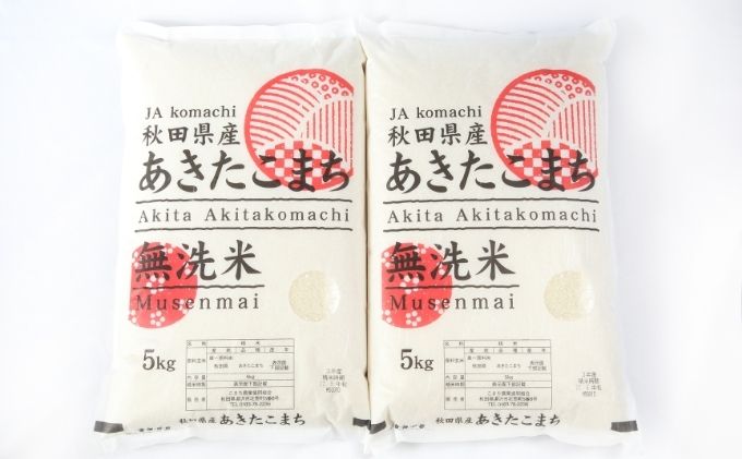 定期便5ヶ月 無洗米 秋田県産 あきたこまち 10kg (5kg×2袋)×5回 計50kg 令和6年産